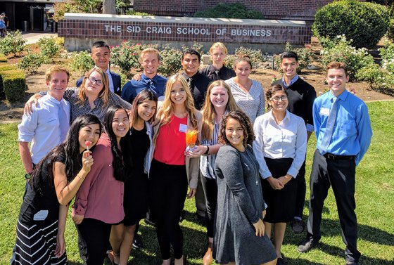 Lemoore's Virtual Enterprise Class, shown here at Fresno State, performed well at the Virtual Enterprise Training Day Sept. 13.